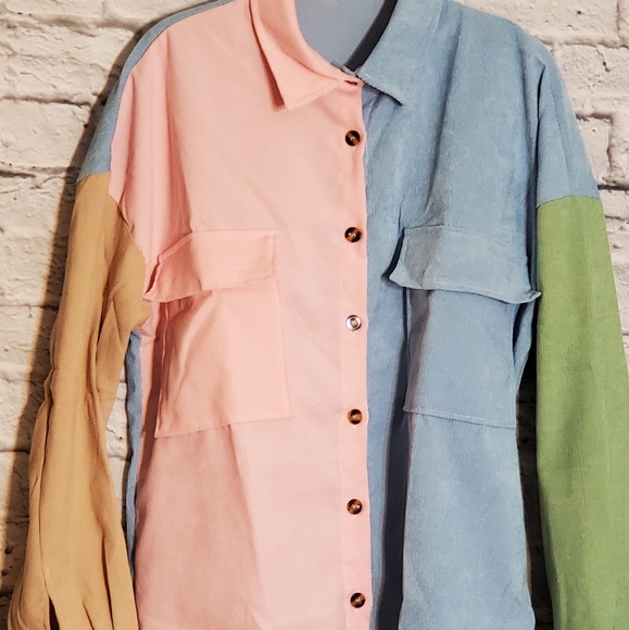 👕SOLD Corduroy Lightweight Oversized Women's Shirt Jacket - Picture 4 of 9